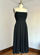 Load image into Gallery viewer, vintage 1970s black jersey dress {xs-m}