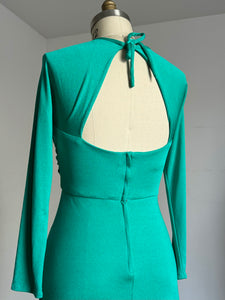 vintage 1970s turquoise dress {xs-m}