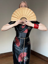 Load image into Gallery viewer, vintage 1940s novelty fan dress {xs}