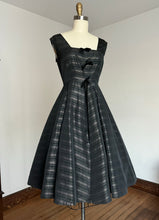 Load image into Gallery viewer, vintage 1950s black &amp; gold party dress {m}