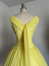 Load image into Gallery viewer, vintage 1960s yellow chiffon party dress {s}