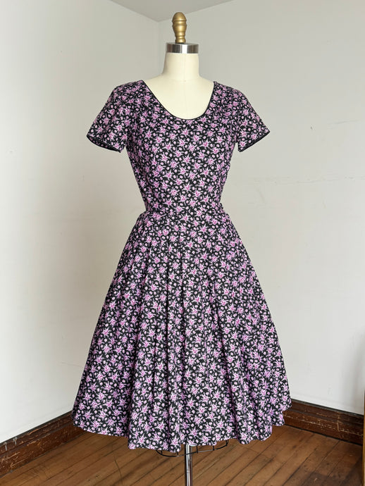 vintage 1950s Jerry Gilden floral cotton dress {xs}