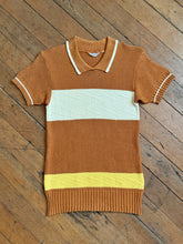 Load image into Gallery viewer, vintage 1940s 50s cable knit polo t shirt