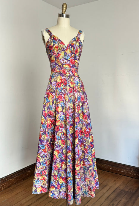 vintage 1930s floral maxi dress {xs}