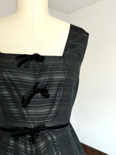 Load image into Gallery viewer, vintage 1950s black &amp; gold party dress {m}