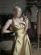 Load image into Gallery viewer, vintage 1950s gold gown {m}