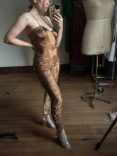 Load image into Gallery viewer, vintage 1980s Frederick’s of Hollywood gold jumpsuit {s}