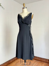 Load image into Gallery viewer, vintage 1960s black cocktail dress {s}