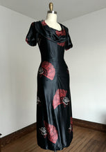 Load image into Gallery viewer, vintage 1940s novelty fan dress {xs}