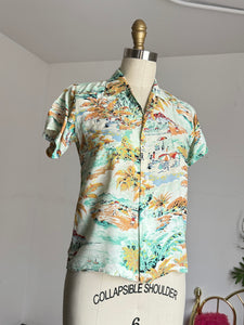 vintage 1950s 60s juniors Hawaiian shirt