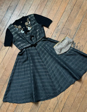 Load image into Gallery viewer, vintage 1950s black &amp; gold party dress {m}