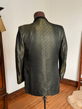 Load image into Gallery viewer, vintage 1950s shimmery satin brocade tuxedo jacket
