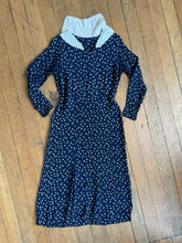 Load image into Gallery viewer, vintage 1930s navy rayon dress {m}