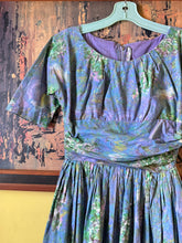 Load image into Gallery viewer, RARE vintage 1950s Marc Chagall novelty Evening Enchantment cotton dress {xs}