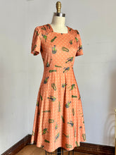 Load image into Gallery viewer, vintage 1970s hikers hiking print dress {xs}