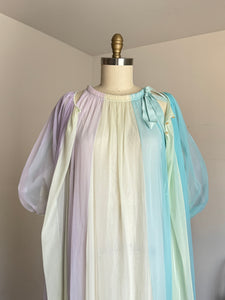 vintage 1960s colorful peignoir lingerie set {L}