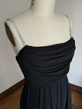 Load image into Gallery viewer, vintage 1970s black jersey dress {xs-m}