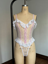 Load image into Gallery viewer, vintage 1980s little hearts bodysuit teddy lingerie {xs/s}