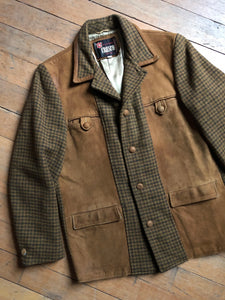 vintage 1950s Hollywood leisure jacket wool houndstooth