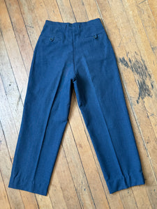 vintage 1950s wool trousers with watch pocket and subtle fleck 30"W