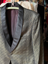 Load image into Gallery viewer, vintage 1950s shimmery satin brocade tuxedo jacket
