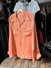 Load image into Gallery viewer, vintage 1950s long sleeve rayon shirt - loop collar