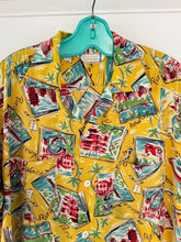 Load image into Gallery viewer, vintage 1950s novelty travel shirt - loop collar
