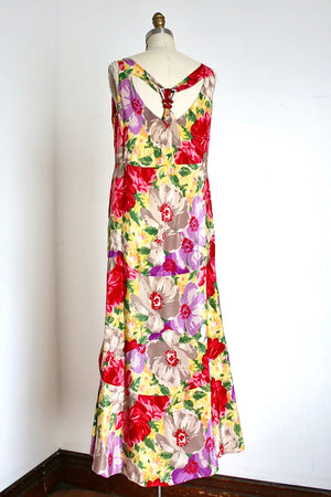 vintage 1930s floral silk maxi dress {M}