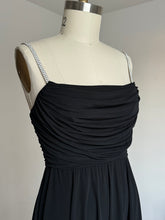 Load image into Gallery viewer, vintage 1970s black jersey dress {xs-m}