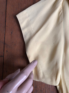 vintage 1940s yellow rayon blouse {XL}