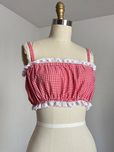 Load image into Gallery viewer, vintage 1970s gingham crop top {xs-L}