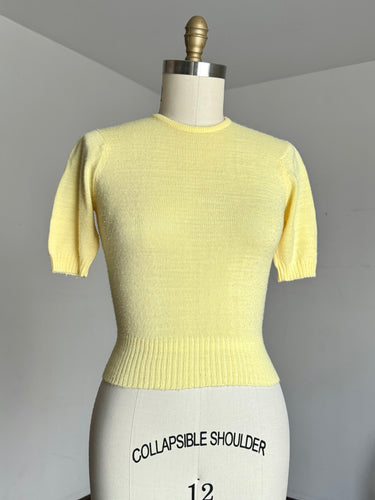 vintage 1940s 50s Catalina yellow knit sweater top {xs-m}