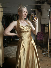 Load image into Gallery viewer, vintage 1950s gold gown {m}