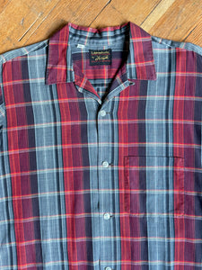 vintage 1950s plaid long sleeve shirt