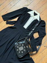 Load image into Gallery viewer, vintage 1930s black rayon dress {s}