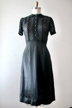 Load image into Gallery viewer, vintage 1930s black hearts dress