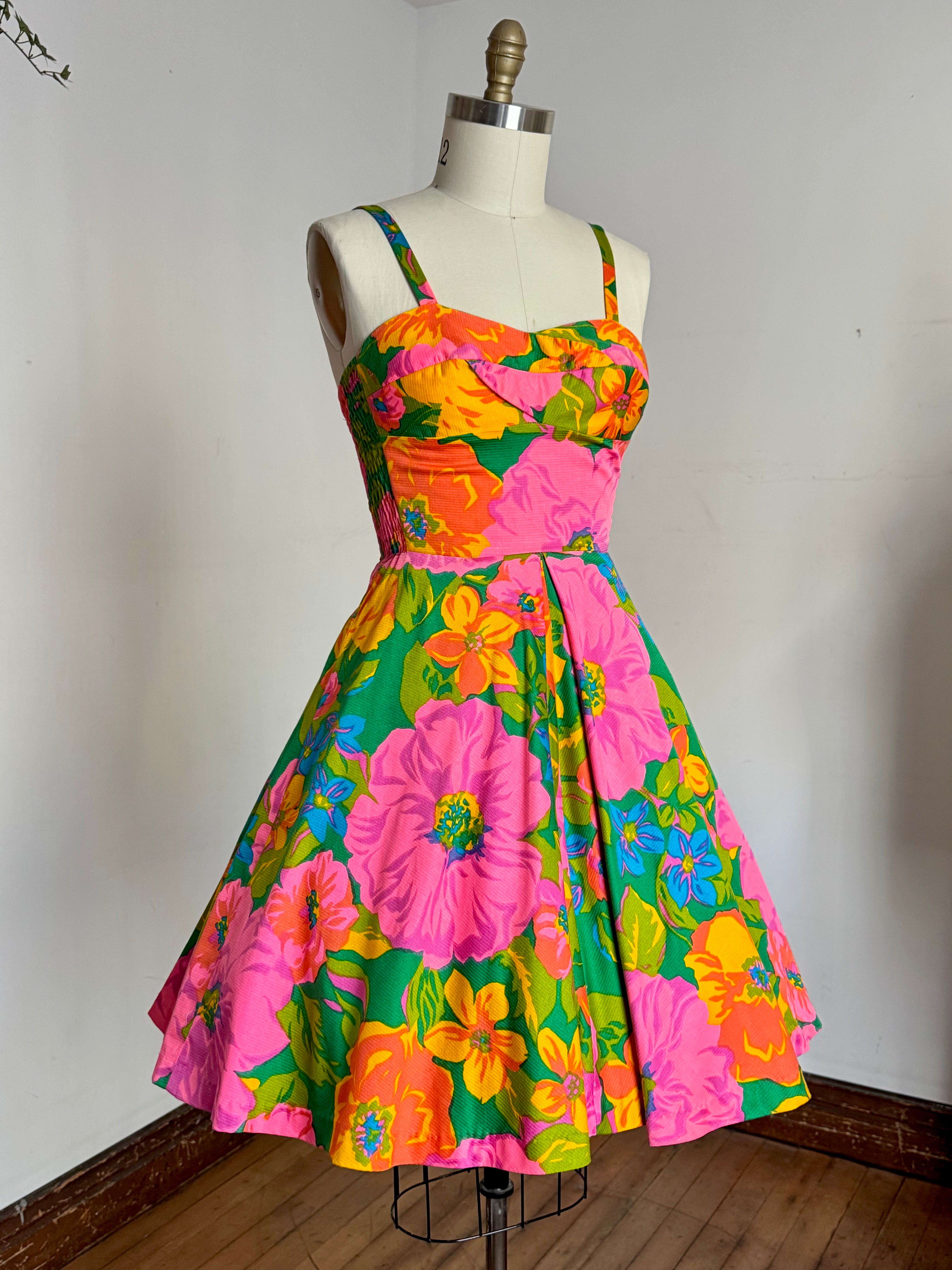 vintage 1960s pink floral Hawaiian sun dress {s-m} Trunk of Dresses vintage 1960s pink floral Hawaiian sun dress {s-m} Trunk of Dresses