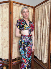 Load image into Gallery viewer, vintage 1940s floral rayon jersey pant play set {s/m}