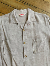 Load image into Gallery viewer, vintage 1950s flecked rayon long sleeve shirt loop collar