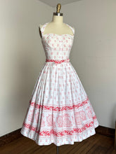 Load image into Gallery viewer, vintage 1950s pineapple print cotton sun dress {xs-m}