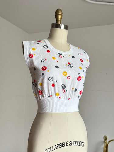 vintage 1950s nautical sports shirt {xs}