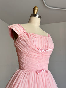 vintage 1950s pink prom dress {xs}