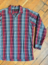 Load image into Gallery viewer, vintage 1950s plaid long sleeve shirt