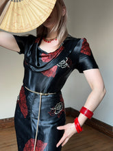 Load image into Gallery viewer, vintage 1940s novelty fan dress {xs}