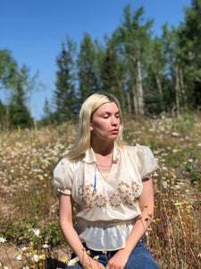 vintage 1940s embroidered top {xs-s}