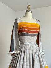 Load image into Gallery viewer, vintage 1960s linen sun dress set with shawl {xxs}