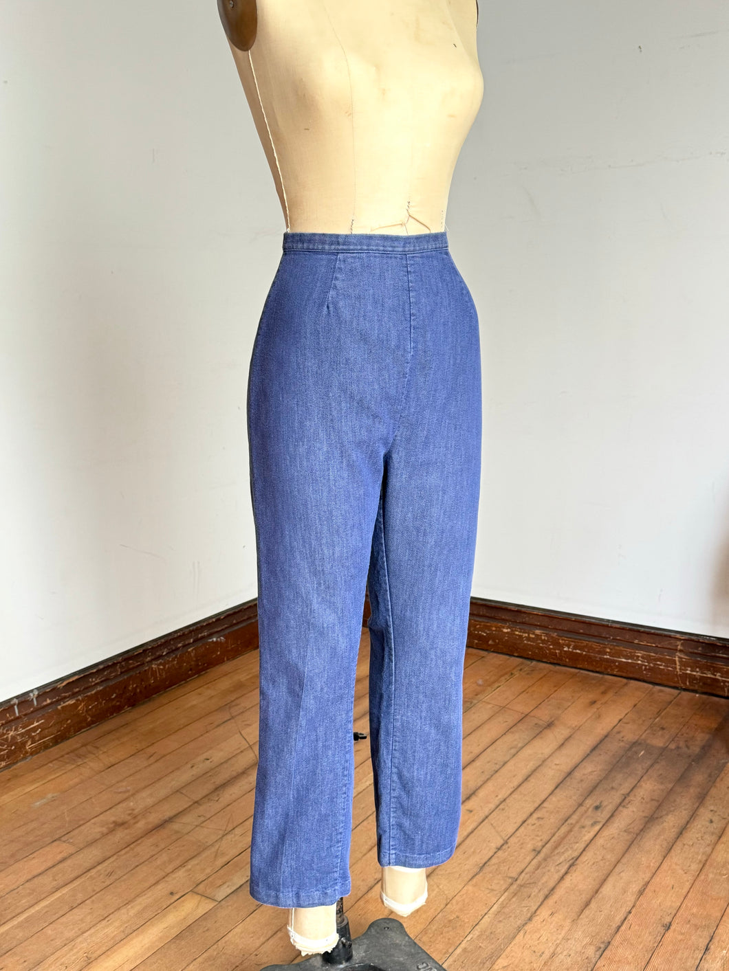 vintage 1960s side zip stretch denim {s with hips}