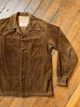 Load image into Gallery viewer, vintage 1950s brown corduroy long sleeve shirt