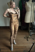 Load image into Gallery viewer, vintage 1980s Frederick’s of Hollywood gold jumpsuit {s}