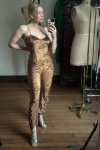 vintage 1980s Frederick’s of Hollywood gold jumpsuit {s}